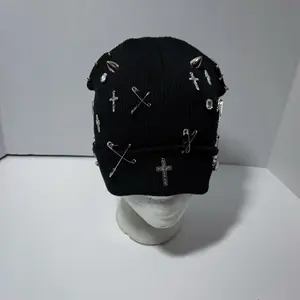 Pins and crosses beanie