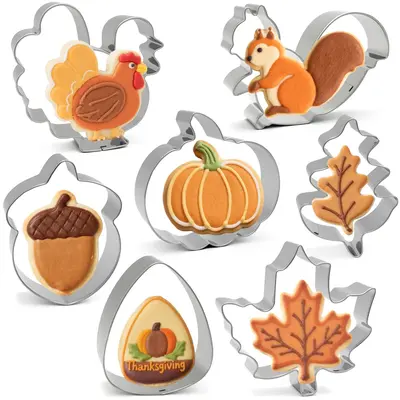 Fall Thanksgiving Earrings Set - 4 Pairs Pumpkin, Leaf, Turkey & Candy Corn Dangle Earrings