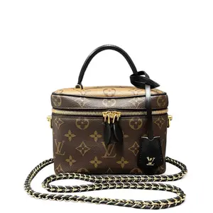 Pre-owned Louis Vuitton Leather tote bags Vanity PM Monogram Brown (0522n5)