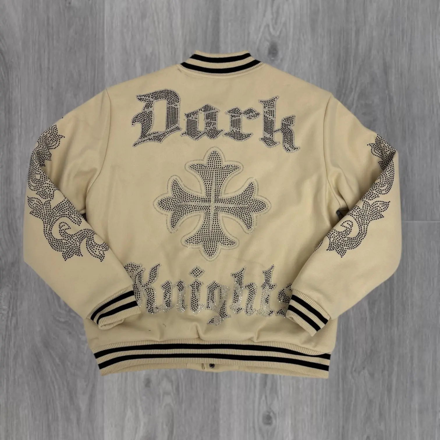 REBEL - BLESSED Rhinestone Jacket - CREAM - 514