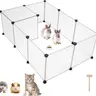 12 Pieces 14×14in Pet Playpen, Portable Large PlasticYard Fence Small Animals, Puppy KennelCrate Fence Tent, Indoor Outdoor Portable Puppy Play Pen Cage for Guinea Pigs, Bunny, Ferrets, Hamsters, Hedgehogs,