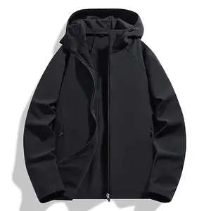Men's Stylish Black Softshell Jacket - Hooded, Fleece Lined, A Must Have For Outdoor Trend & Casual Wear
