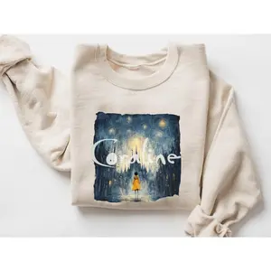 Coraline Doll Sweatshirt, Retro Coraline Shirt Spooky movie Shirt, Funny Cartoon Shirt 2024 Spooky Coraline Doll Sweatshirt Coraline Fan Shirt