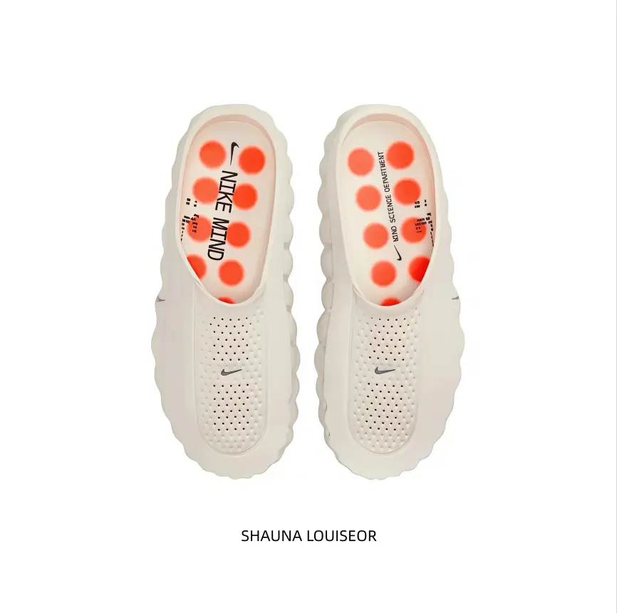 Unisex Cream White Closed-Toe Mule Slippers - Hollow Breathable Thick-Sole Slip-On Clogs for Home, Street Wear