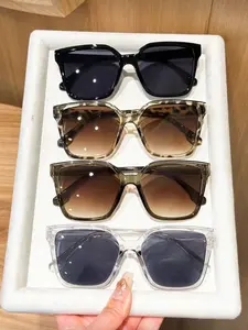 Unisex Colorful Plastic Geometric Sunglasses, Modern Minimalist Style, Ideal for Daily Use, Holiday Gifts, Beach Vacation, Outdoor Activities