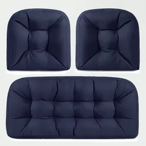High Back Rocker Patio Furniture Set A 44x19 cushion and two 19x19 cushions Tufted three-piece sofa bench cushion set