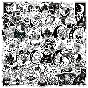 Mysterious Witch Pattern Sticker, 50pcs/set Mysterious Witch Series Graffiti Sticker, DIY Decorative Sticker for Phone Case, Computer, Guitar, Bag, Water Cup, Scrapbook, Screen Protector