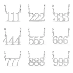 18K Gold Stainless Steel Angel Number Necklace