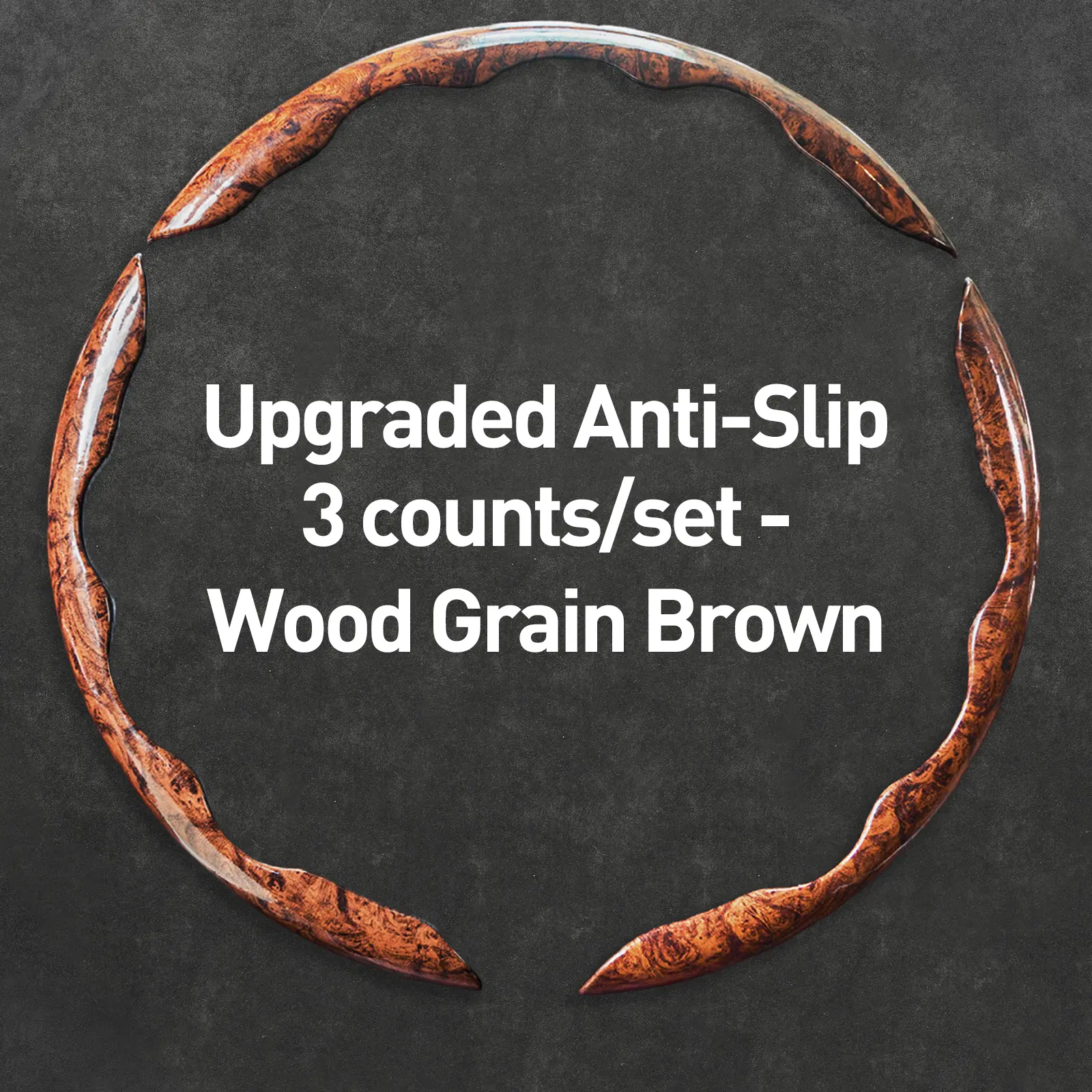 Upgraded Anti-Slip，3 counts/set-Wood Grain Brown