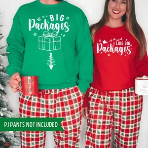 I like Big Packages Funny Adults Joke Inspired Christmas Couple Duo Matching T-shirt Sweatshirt Hoodie