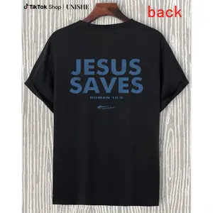 Romans 10:9 - JESUS SAVES Shirts| Graphic Christian Tee Shirts Designed For Both Men and Women Menswear Top