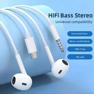 1 Pack Apple Wired Earphones, Wired Headset: Type-C/Lightning/3.5mm Ports, Noise Isolation, Mic, Volume Control | Compatible with iPhone, Android, Pixel & Other Audio Recording Devices, Lightning Connector Earphones, HD Stereo Earphones