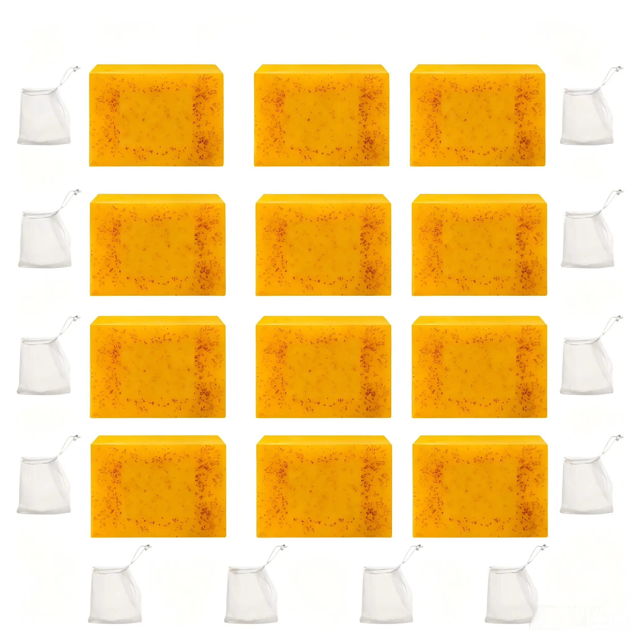12-Pack Turmeric Soap, Deep Cleansing Soap, Moisturizing Soap for Face & Body, Body Wash & Bar Soap for Men and Women