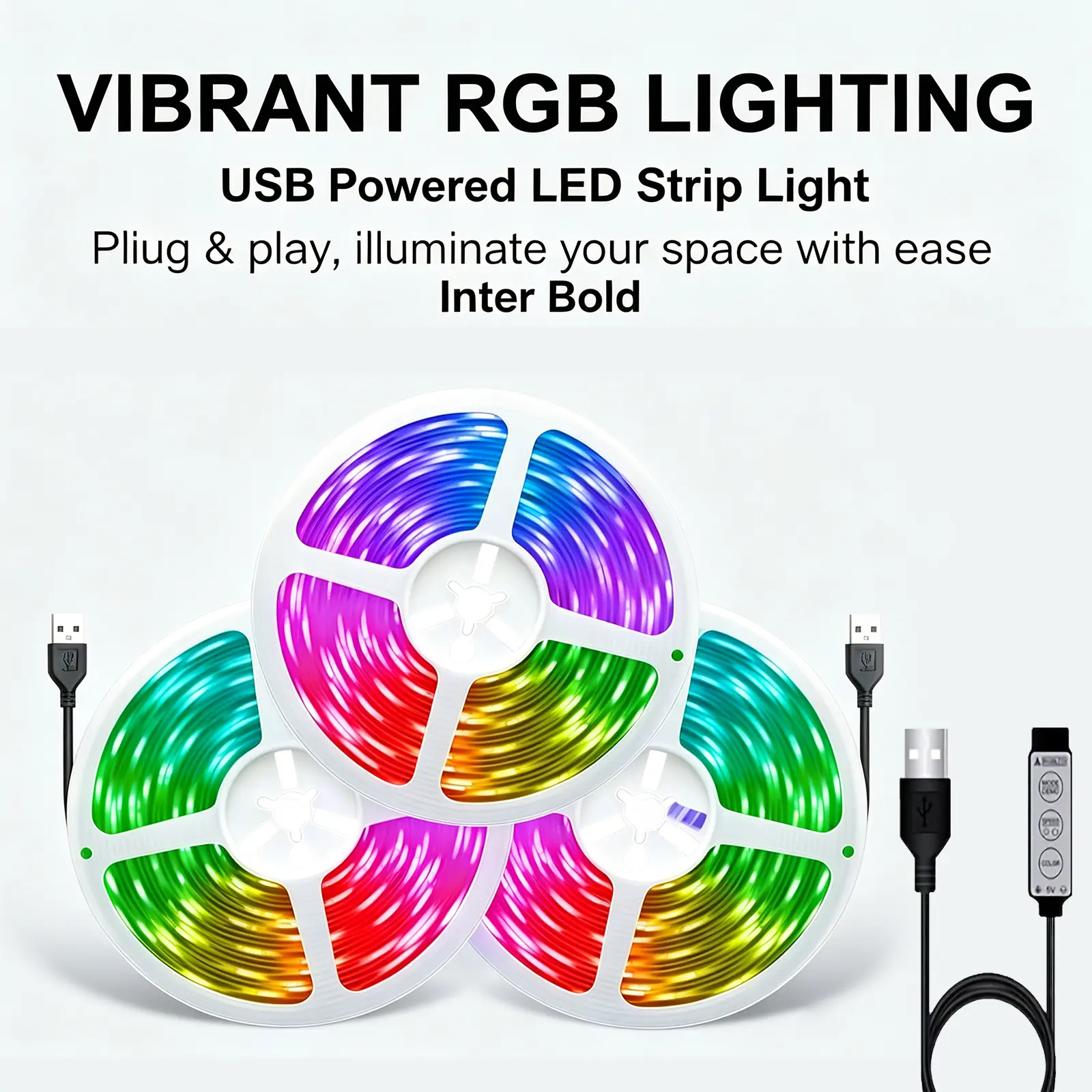 DAYBETTER RGB LED TV Backlight Kit, 3.28-16.4ft USB Powered Strip Lights for 20-85in TVs, Color Changing RGB Setup for Room Decor, Led Lights for Bedroom & Watch Party