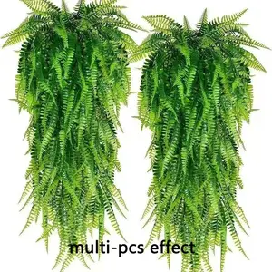 Artificial plant Persian fern vine, simulated green plant, UV-resistant plastic hanging ivy suitable for indoor/outdoor, outdoor, porch, courtyard, living room, bedroom, windowsill, balcony
