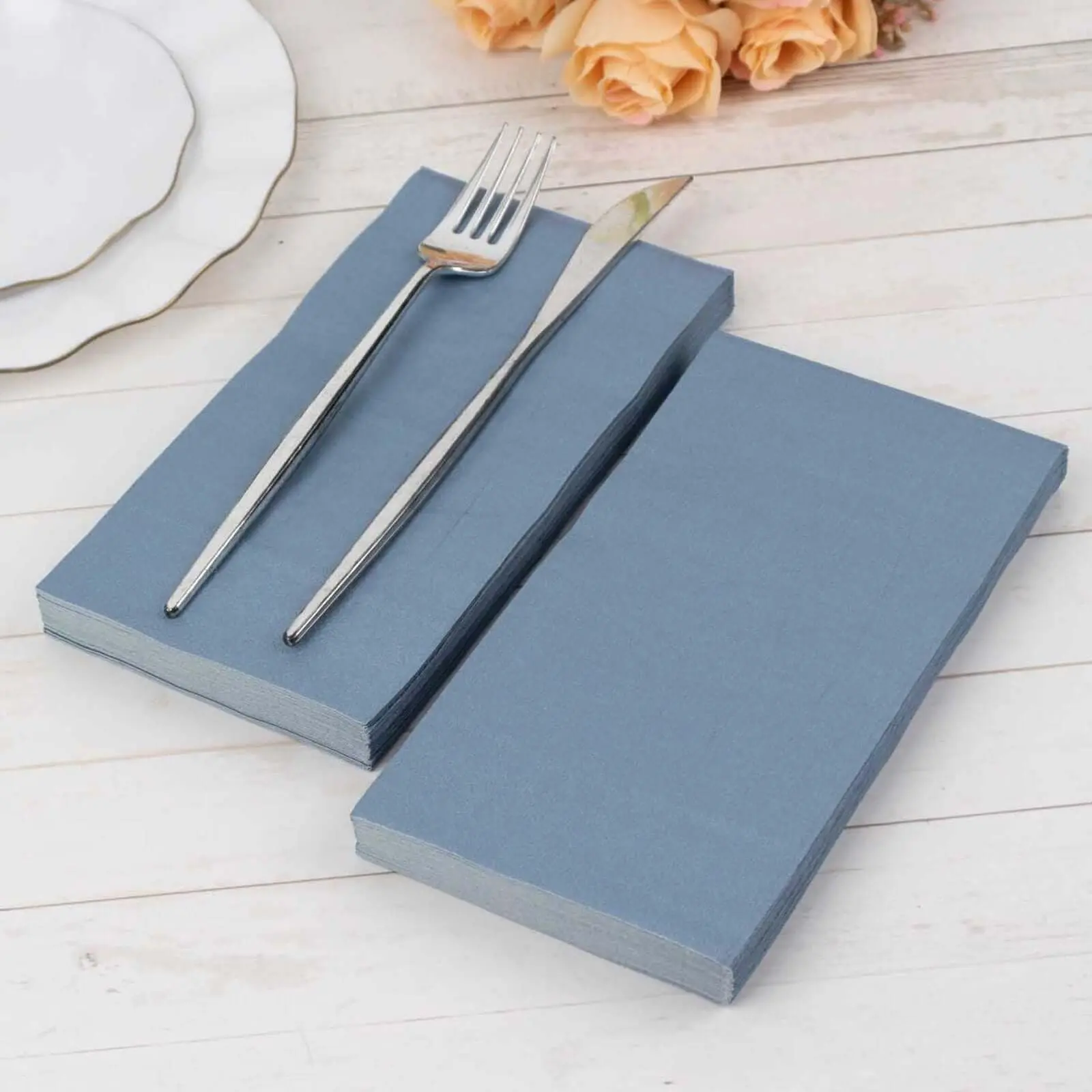 50-Pack Disposable 2-Ply Thick Soft Texture Dusty Blue Paper Napkins, Tableware for Dinner Parties, Weddings, Birthday & Family Reunions, Holiday, Party Events