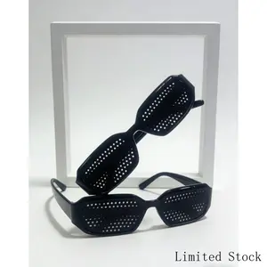 Unisex UV400 Pinhole Sunglasses – Natural Vision Support for Driving & Readingblack pinhole glasses, unisex, minimalist, lightweight, trendy