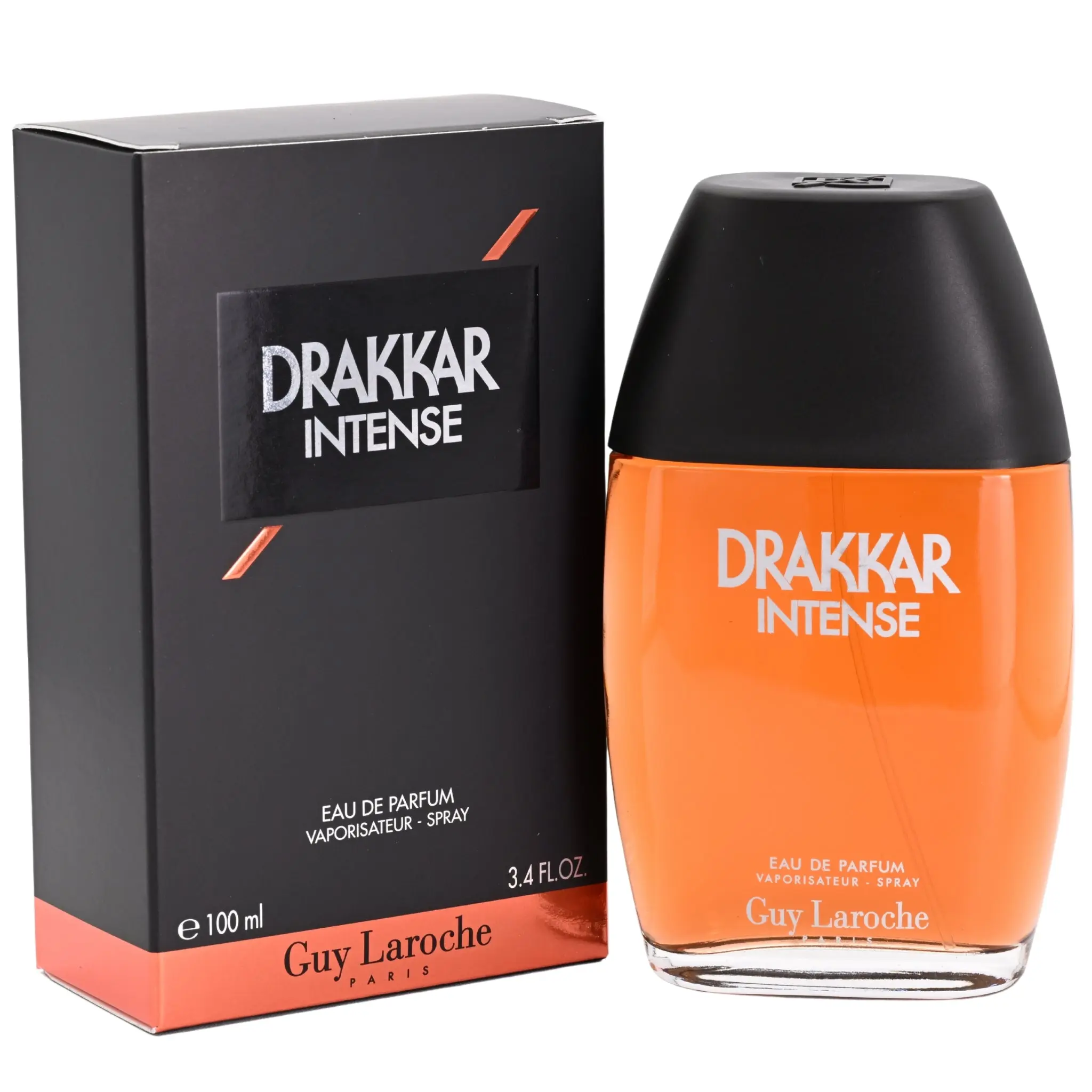 Guy Laroche Drakkar Intense Men's Aromatic Citrus Woody Eau de Parfum Spray - 3.4 fl oz Evening Wear Fragrance with Bergamot, Sage, Rosemary, Lavender, Patchouli, Moss, Modern Powerful Herbal Earthy Notes, Citrus Scent Perfumes EDP Spray, Fragrances