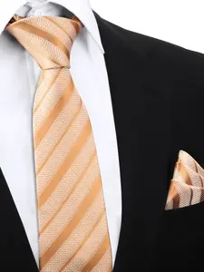 Men's Classic Striped Neck Tie Set, Woven Fabric Business Accessories, Perfect Gift for Meetings & Gatherings, Casual Style All Season Wear