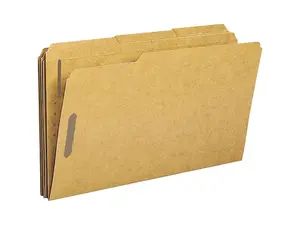 Sparco Fastener Folders w/2-Ply Top Tab 1/3 Cut Lgl 50/BX KFT SP17232