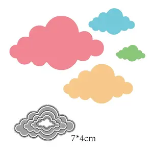 Child-Friendly Cloud Combination Metal Cutting Die, Multi-Cloud Shapes Compatible with Various Cutters, Ideal for Kids' Greeting Cards, Handmade Decorations, Crafts & Artistic