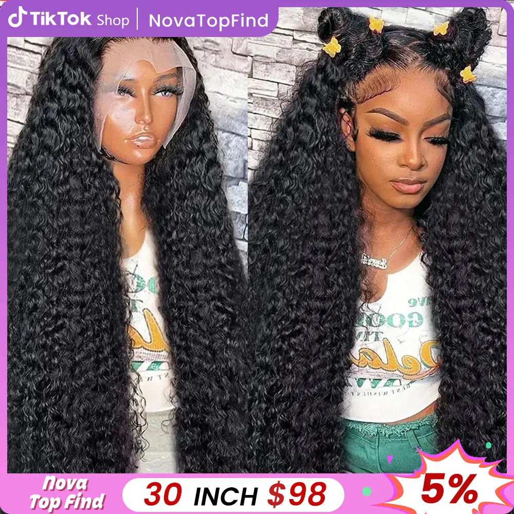 Bling Hiar 30 32 Inch Deep Wave Water wave Frontal Wigs hd lace wig 13x6 human hair Curly Wig For Women choice Pre Plucked #NovaTopFinds