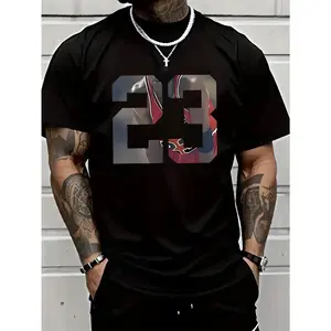 Men's Graphic Printed Cotton Short Sleeve T-Shirt for Casual Fashion and Year-Round Comfort