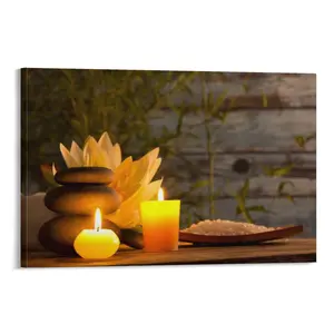 Aromatic Spa Candles Wall Art Candle Zen Stone Pictures Spa Wall Art Meditation Pictures