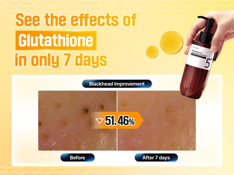 [numbuzin official shop] No.5 Cleansing Oil | Glutathione C Facial Spa Cleanser | Gentle Cleanser for Blackhead, Pore, Makeup Remover | Vitamin C, Niacinamide | Double Cleansing | 6.76 fl. oz.