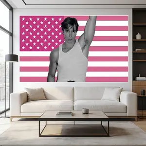 Nicholas Chavez American 3x5Ft Flag Room Wall Hanging Large Tapestry Decor Banner Suitable for Indoor Outdoor College Dorm Man Cave Bedroom Pink Flag