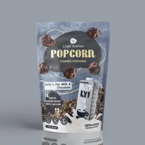 Chef Poppin Oatly's Oatmilk & Chocolate Popcorn - a guilt-free indulgence that combines the earthy aroma of oats with decadent chocolate