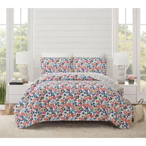 Modern Heirloom Blossom 3pc Full/Queen Cotton Quilt Set