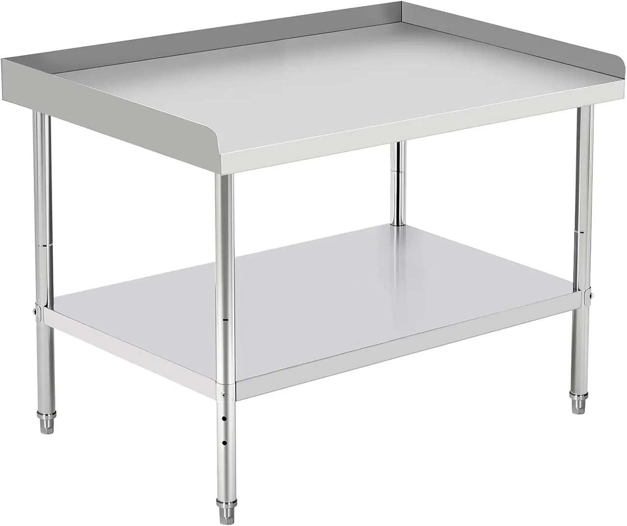 Stainless Steel NSF Certified Grill Stand Table - 660 Lbs Capacity with Adjustable Legs & 2" Edge Baffle, 48x28x30 Inch for Hotel, Home & Commercial Kitchen