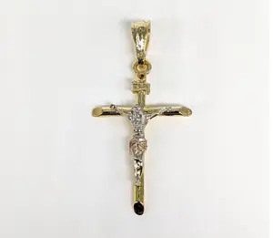 Plated Tri-Color Cross SMALL Pendant*