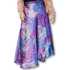 Peacock Floral Printed Wrap Skirt
