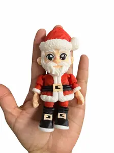 3D printed Articulated Santa figurine, done in PLA Plastic great for decoration measuring 4.75 inches tall