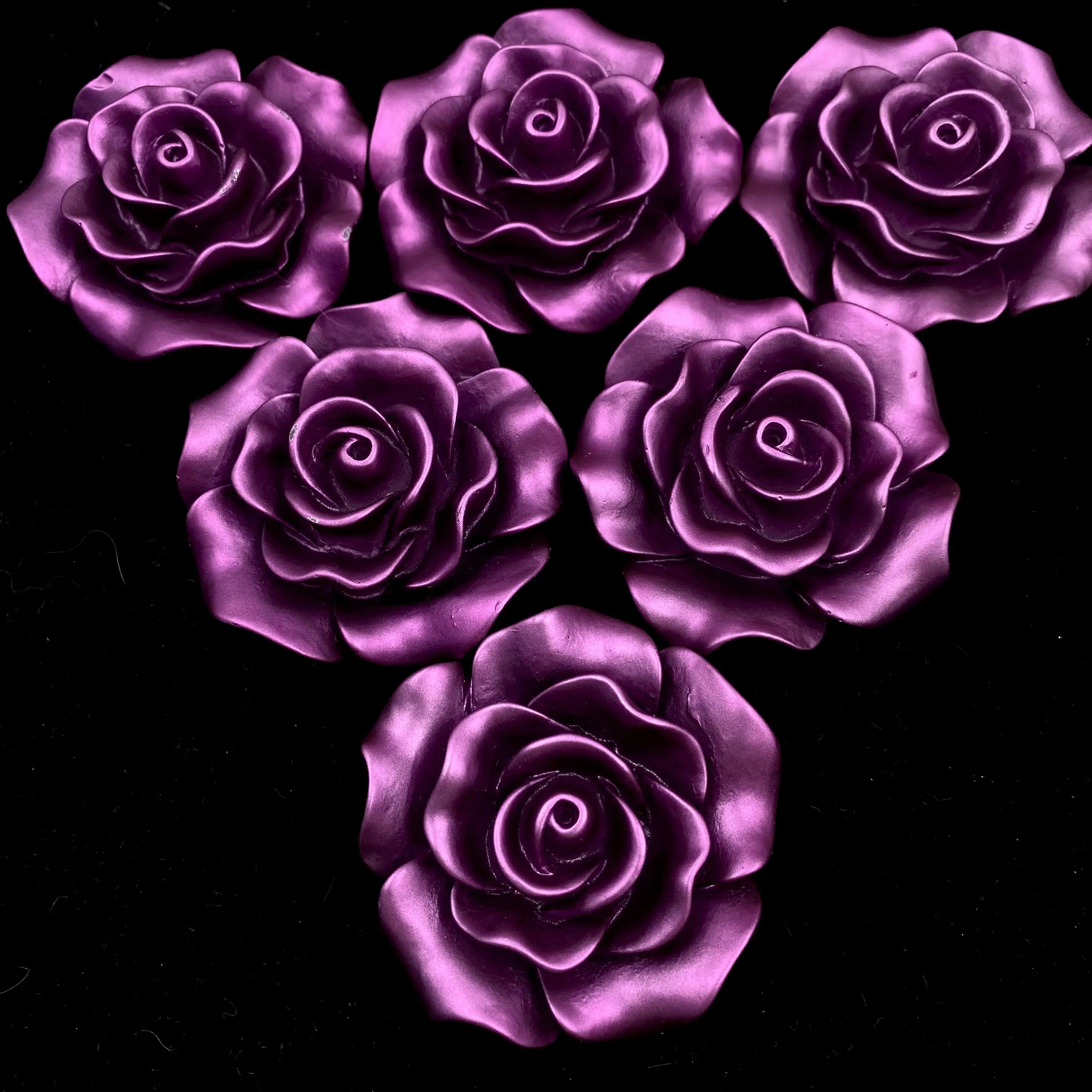 Purple Satin Rose-60mm(2pcs)