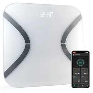 Korescale Gen2 Digital Smart Scale with BMI, Body Fat, Muscle Mass, Weight | Highly Accurate Bathroom Scales, Bluetooth Composition Analyzer | Compatible with KoreHealth, Apple Health App (White)