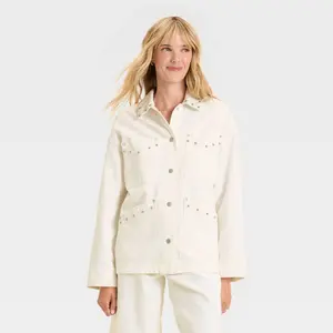 Women's Studded Chore Denim Jacket - Universal Thread Women's Studded Chore Denim Jacket - Universal Thread