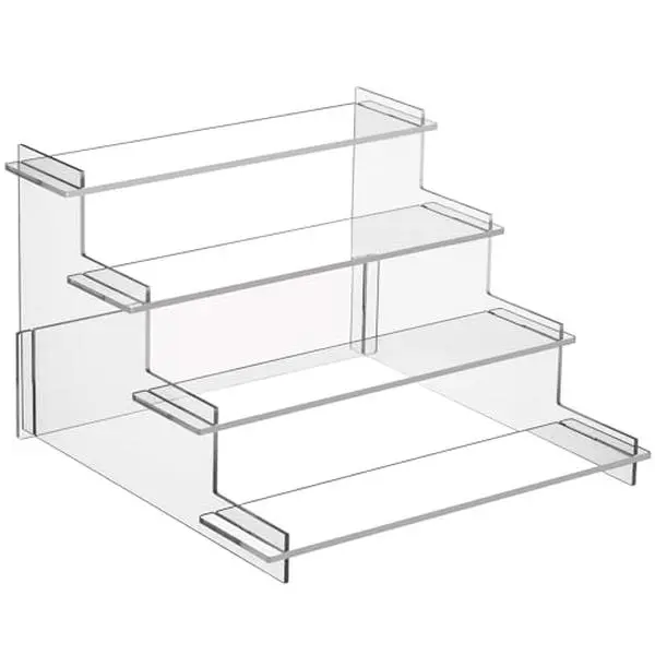 4-Tier Clear Acrylic Display Riser, Space-Saving Organizer Shelf for Perfume, Cosmetics, Collectibles, Figurines & Room Decor