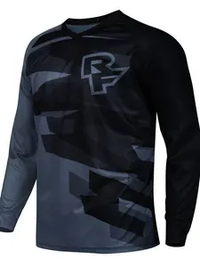 RF Downhill Jerseys Long Sleeve Downhill Shirt 100% Polyester Cycling Jerseys Mountain Bike DH Shirt Bicycle Racing Wear Mtb Sports Jersey Athletic Activewear