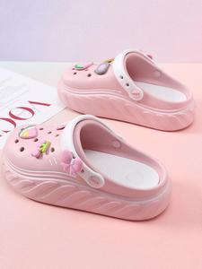 fashion casual trendy bow decor soft clogs, girl comfort walking shoes, fruits & letter design matching cute slippers for vacation, thick bottom slippers, colorblock popular shoes back to school, clogs for women, gifts for wife