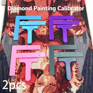 2pcs Diamond Painting Alignment Ruler Set, Cross Bar Ruler, Right Angle Ruler, Push Drill Ruler, Diamond Painting Tool Kit