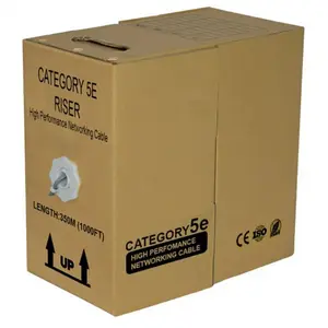 Cat5e Riser Unshielded Twisted Pair Solid Bare Copper Cable 1000 Ft