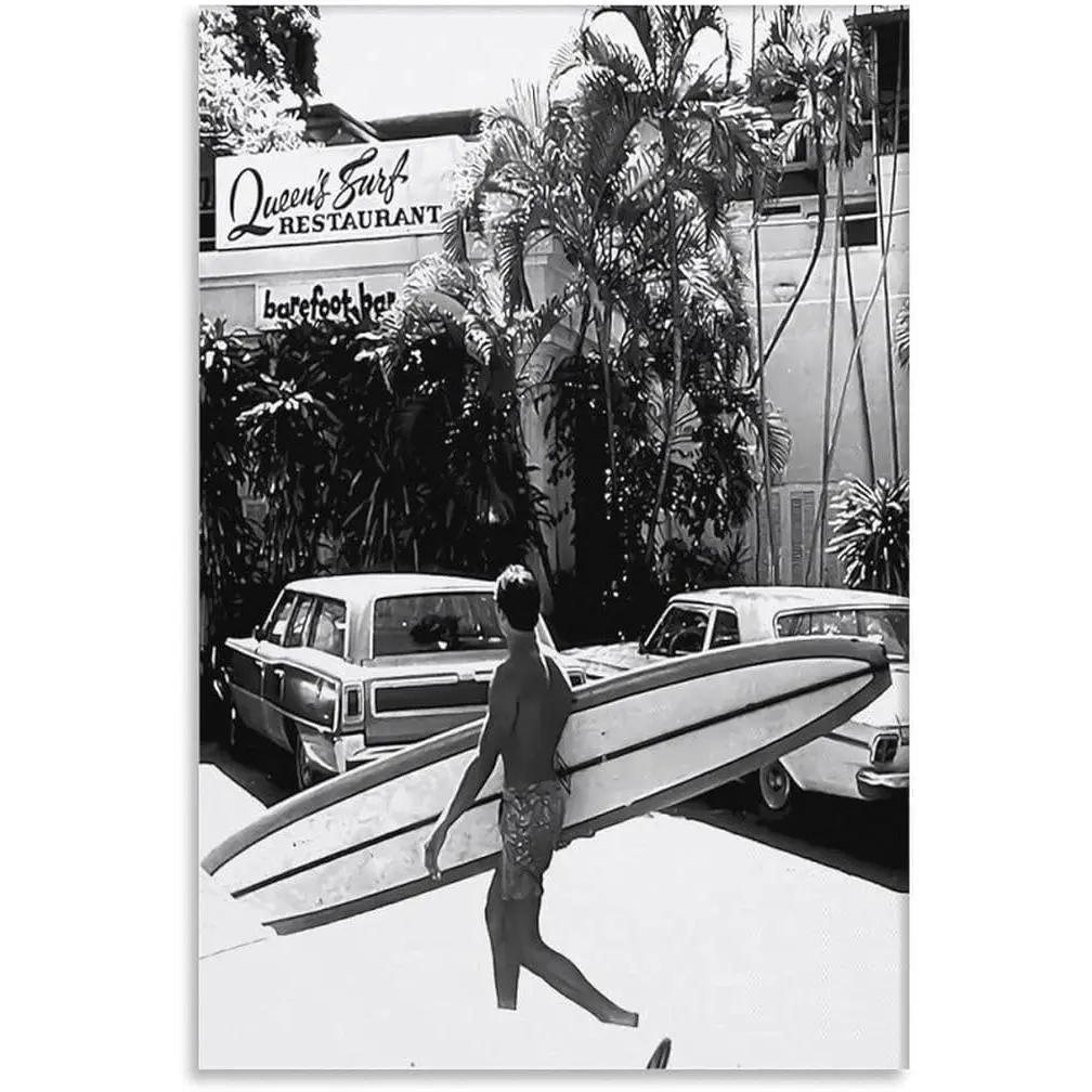Vintage Hawaii Surfing Poster