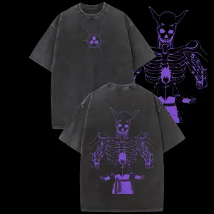 Uchiha Sasuke Susanoo Naruto Anime T-Shirt Vintage Washed Oversized Anime Tee Double Sided Print Heavyweight Cotton Shirt Unisex Naruto Manga Streetwear Gift For Anime Fans Japanese