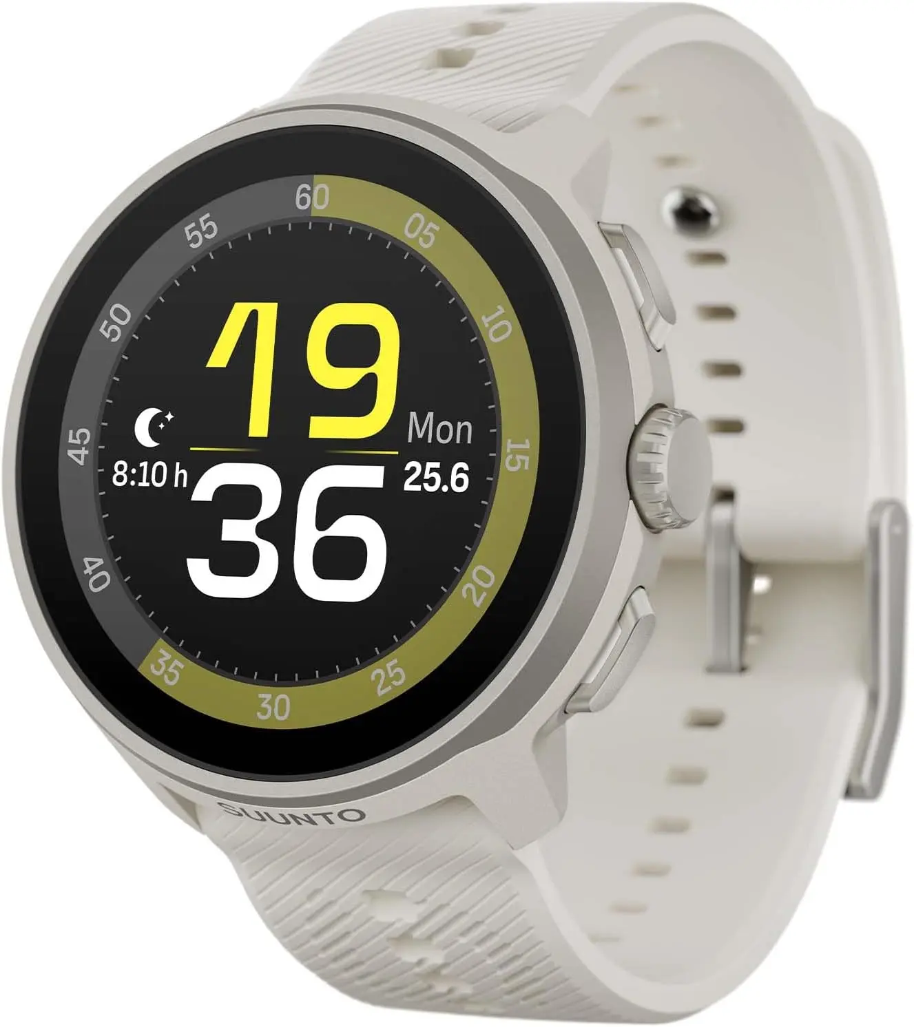 Suunto Run GPS Sports Watch with AMOLED Touchscreen, Heart Rate and Sleep Tracker - Frost Gray, Silicone Strap, Pedometer, Music Player