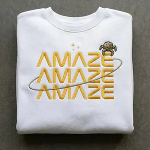 [Made in US] Embroidered Amaze Amaze Amaze Sweatshirt, Sci-Fi Men Tee, Funny Space Quote Shirt, Book Lovers Gift
