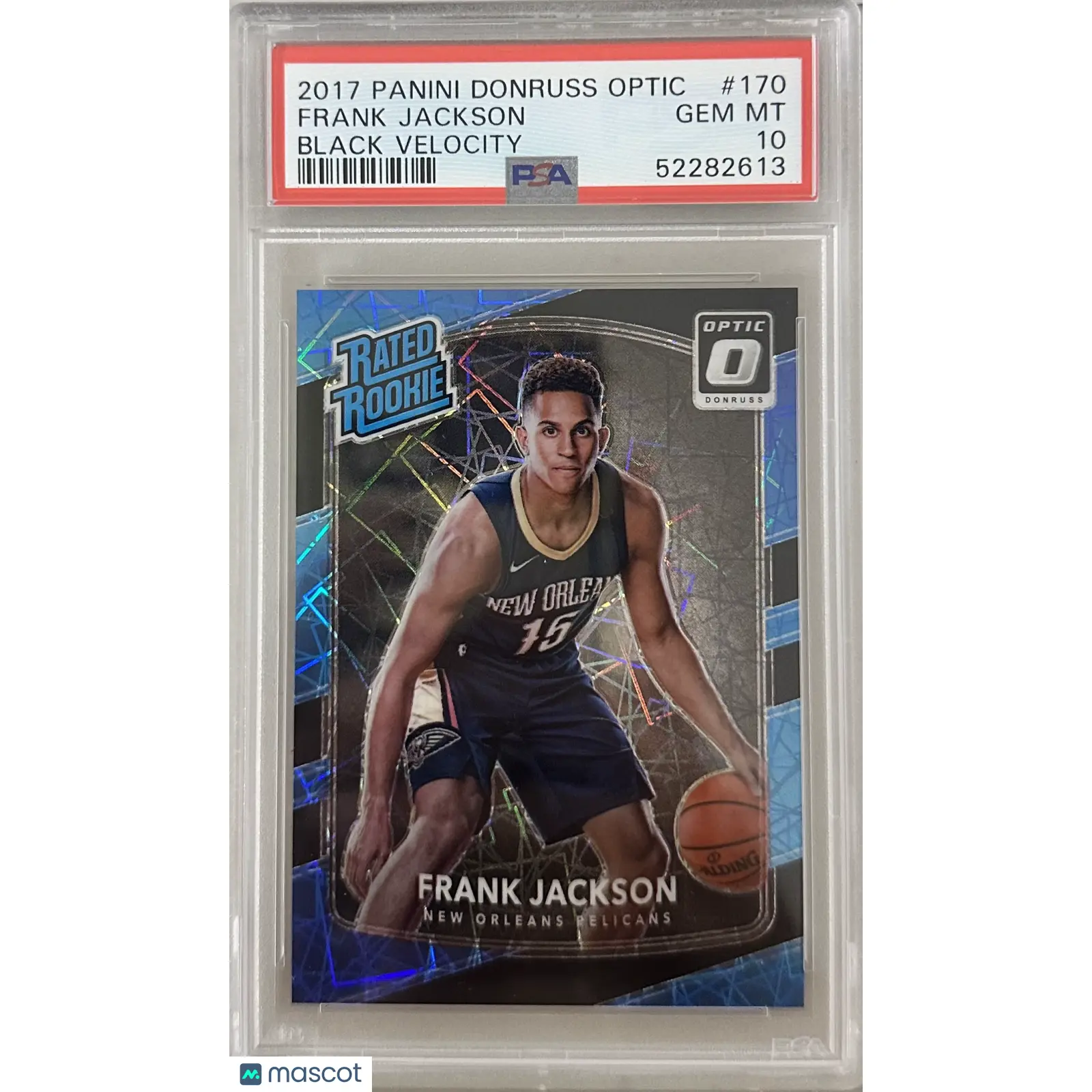 2017 Panini Donruss Optic Rated Black Velocity Prizm /39 Frank Jackson RC PSA 10