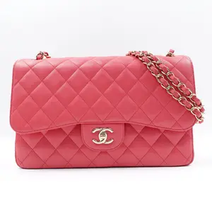 Pre-owned CHANEL Caviar Shoulder Bags CF Jumbo Watermelon Pink Shoulder Bag T10193064